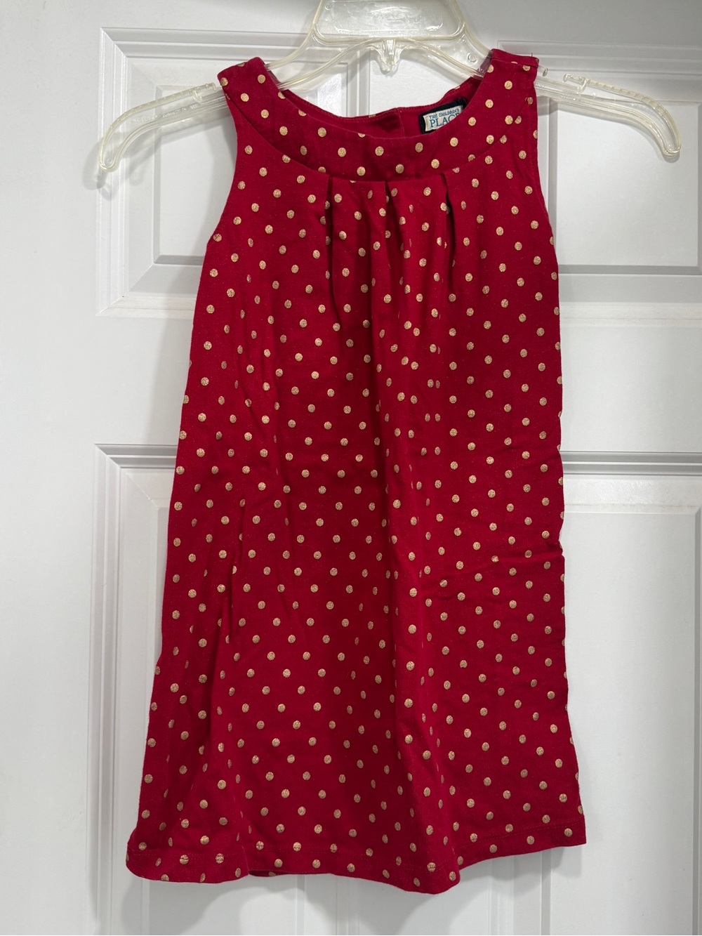 The Children's Place Red Dress with Gold Polka Dots